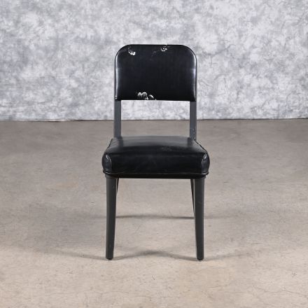 Damaged Steelcase Tanker Conversation/Side Chair Black Vinyl No Arms