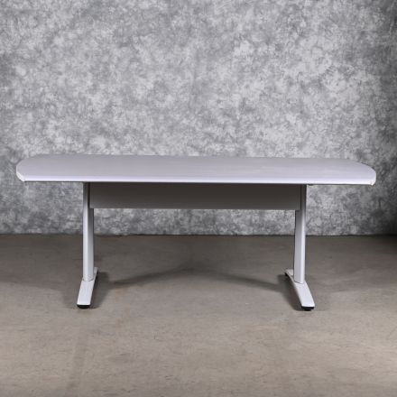 Damaged Conference Table Gray Laminate Custom Shape 78"x42"x28.5"