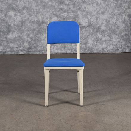 Vintage Steelcase Tanker Conversation/Side Chair Blue Fabric No Arms