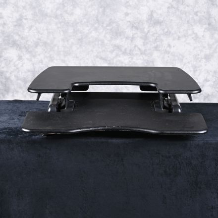 VARIDESK ProPlus 30 Desk Black Laminate Custom Shape Manually Adjustable