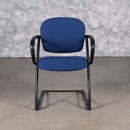 Steelcase Conversation/Side Chair Blue Fabric with Arms