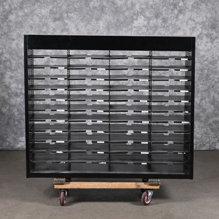 48 Slot Cube Storage Black Metal 48"x15"x41"