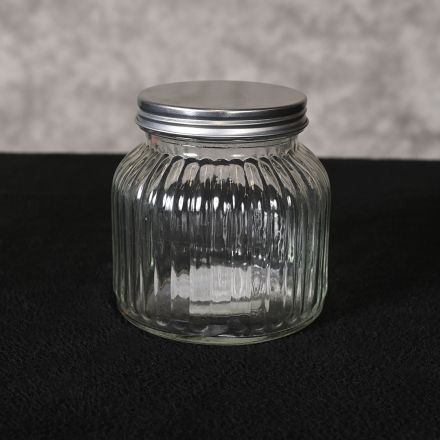 Greenbrier International 28838 Clear Glass Canister with Lid 4.5"x4"
