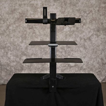 Damaged Ergotron 33-349-200 Dual Monitor Desk Converter Sit-Stand Black