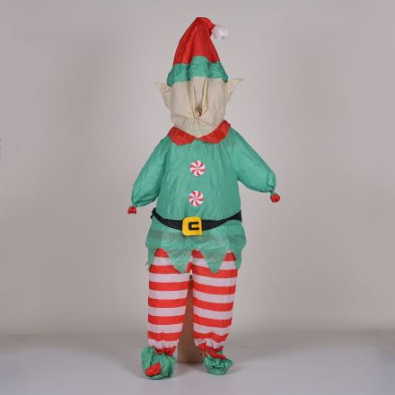 Inflatable Elf Costume One Size Christmas Holiday Multi Color