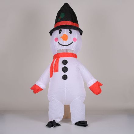 Inflatable Snowman Costume One Size Christmas Holiday Multi Color