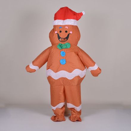 Inflatable Gingerbread Man Costume One Size Christmas Holiday
