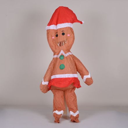Inflatable Gingerbread Lady Costume One Size Christmas Holiday