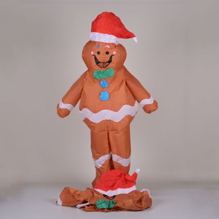 Inflatable Gingerbread Couple Costume Set Fabric Missing Battery Packs