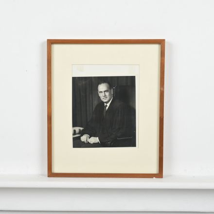 Framed Justice Potter Stewart Portrait Photograph Dark Wood Frame 13" x 14.25"