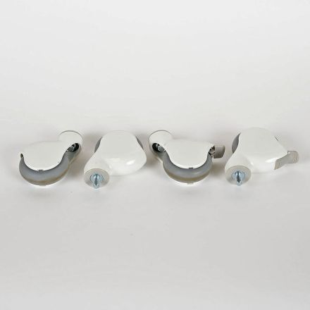 Set of 4 Threaded Stem Swivel Casters White Gray Wheels