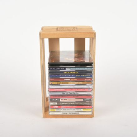 Lot of 15 Music CDs with Wooden Storage Rack - Various Artists