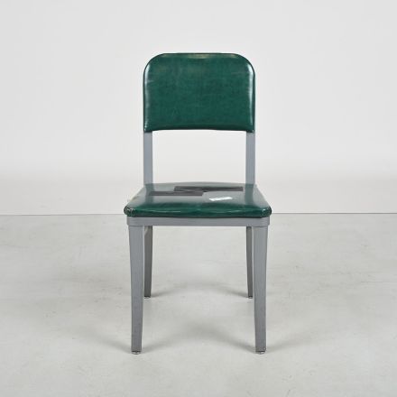 Damaged Steelcase Tanker Side Chair Green Vinyl