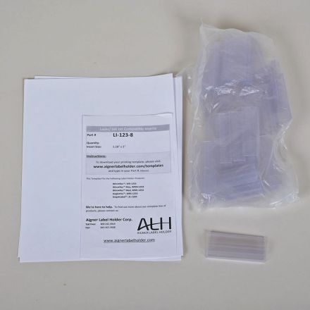 Aigner Grainger 842V98 WBL-12030 Clear Snap On Clip Label Holders 3" Pack of 25 Open Box