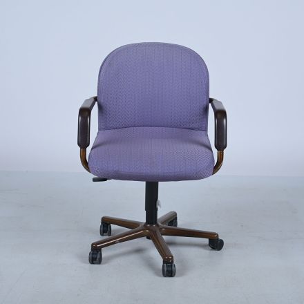 Steelcase Office Chair Purple Pattern Fabric Adjustable Arms Damaged Gas Lift