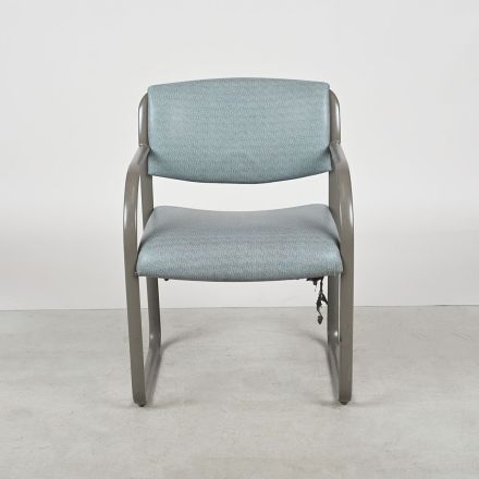 Steelcase Snodgrass Conversation/Side Chair Blue Pattern Vinyl with Arms