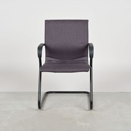 Vintage Steelcase Protege Conversation/Side Chair 5A10 Eggplant Fabric with Arms