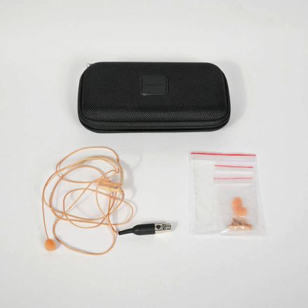 Shure MX153T/O-TQG Headworn Earset Microphone Beige with Case Accessories