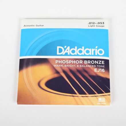 D'Addario EJ16 Phosphor Bronze Acoustic Guitar Strings, .012".053, Never Used