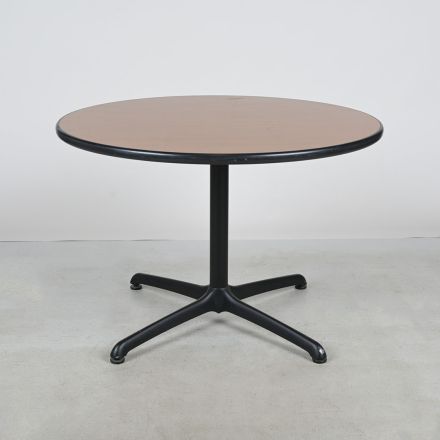 Vintage Steelcase 854200 Round Café/Bistro Table, Dark Wood Laminate, 42"