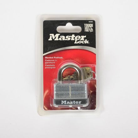 Master Lock 500D Warded Padlock Laminated Steel Lock w/ Keys Sealed