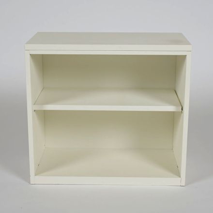 Freestanding Beige Metal Closed Shelving 2 Shelves 29.5"x15"x27"
