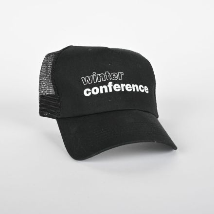 Winter Conference Black Mesh Trucker Hat, One Size, New