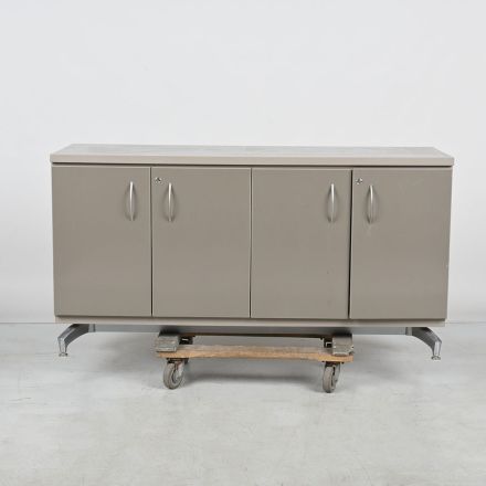 Gray Laminate Storage Credenza Lockable Keys Not Included 60" x 21" x 31.5"