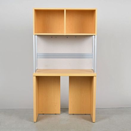 Steelcase E60S153615P Workstation Desk with Open Hutch Light Wood 36" x 18" x 66"