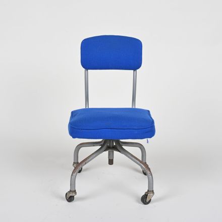 Damaged Steelcase 161 Office Chair Blue Fabric Adjustable with Wheels