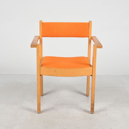 Orange Upholstered Guest Chair, With Arms, Loose Joints