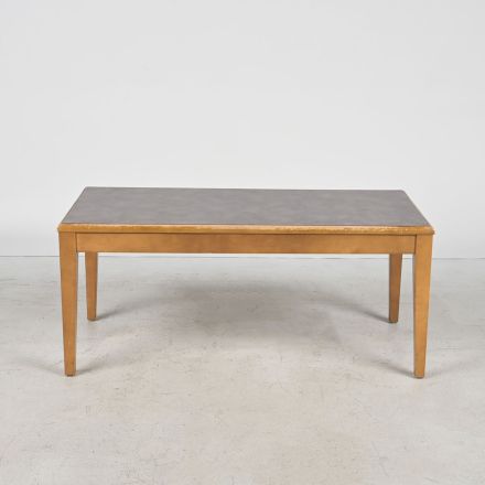 Coffee Table, Gray Laminate & Medium Wood Colored Frame, Rectangle, 40" x 20" x 17"