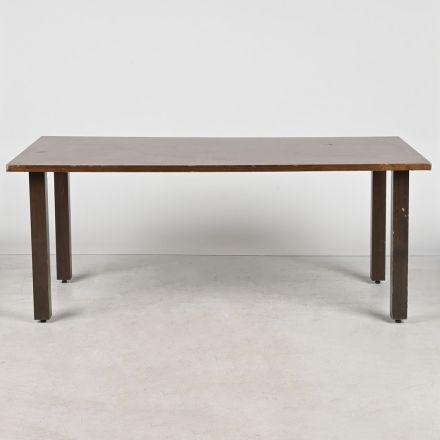 Dining Table Dark Wood Colored Laminate Rectangle 72"x36"x29.5"