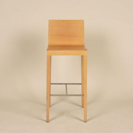 Cape Furniture Bar Stool, Light Wood, With Back & Footrest