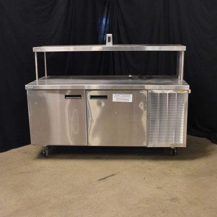 Delfield Stainless Steel Prep Table with Undercounter Refrigerator