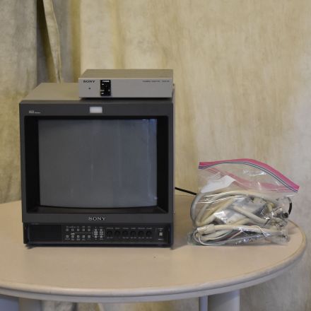 Vintage Sony PVM-14M4U Monitor with CMA-D2 Video Control Module and DXC-390 Security Camera