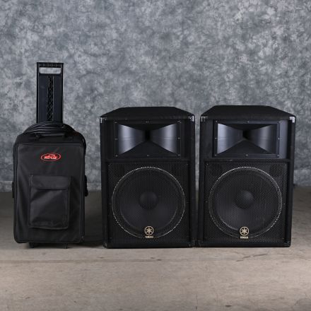 Two (2) Yamaha SV115V Speakers & One (1) Yamaha EMX212S Mixer