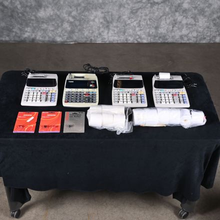 Four (4) Financial Calculators with Paper Rolls & Ink Heads